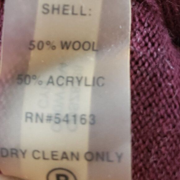 Calvin Klein Sweater Dress M Burgandy Wool Blend Sleeveless Stretch Striped - Picture 6 of 6